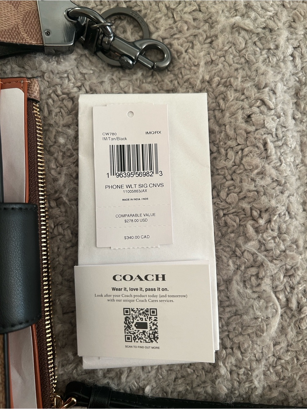 COACH TECH PHONE WALLET AND KEYCHAIN FOB NWT - Picture 3 of 8